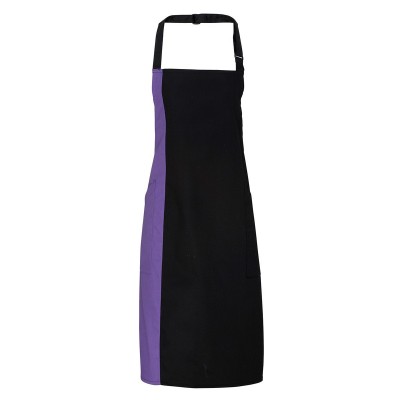 Ho.Re.Ca. Contrast Bib Apron colore black/purple taglia UNICA