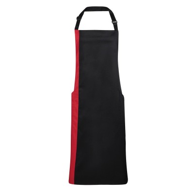 Ho.Re.Ca. Contrast Bib Apron colore black/red taglia UNICA