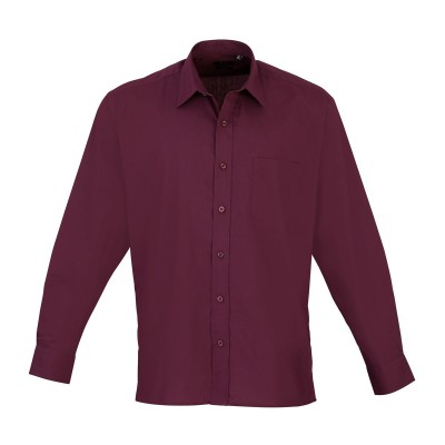 Camicie Men's Long Sleeve Poplin Shirt colore aubergine taglia XXL