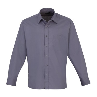 Camicie Men's Long Sleeve Poplin Shirt colore steel taglia S