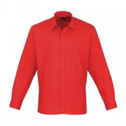 Camicie Men's Long Sleeve Poplin Shirt colore strawberry red taglia XXL