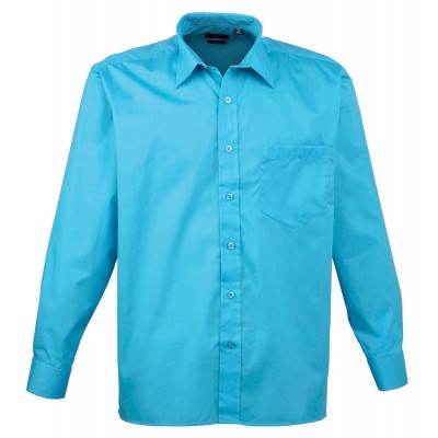 Camicie Men's Long Sleeve Poplin Shirt colore turquoise taglia M