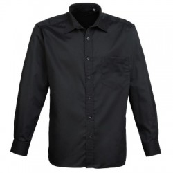 Camicie Men's Long Sleeve Poplin Shirt colore black taglia 3XL
