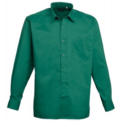 Camicie Men's Long Sleeve Poplin Shirt colore emerald taglia S