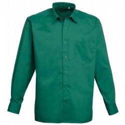 Camicie Men's Long Sleeve Poplin Shirt colore emerald taglia 4XL