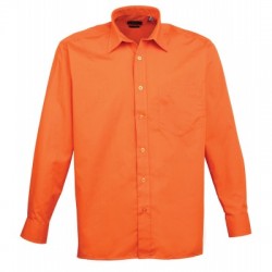 Camicie Men's Long Sleeve Poplin Shirt colore orange taglia M