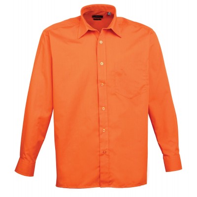 Camicie Men's Long Sleeve Poplin Shirt colore orange taglia XL
