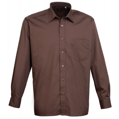 Camicie Men's Long Sleeve Poplin Shirt colore brown taglia M
