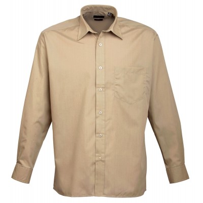 Camicie Men's Long Sleeve Poplin Shirt colore khaki taglia M