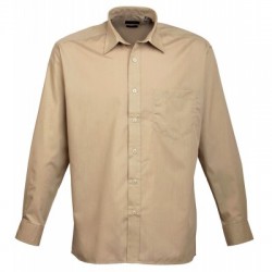 Camicie Men's Long Sleeve Poplin Shirt colore khaki taglia 3XL