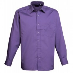Camicie Men's Long Sleeve Poplin Shirt colore purple taglia M