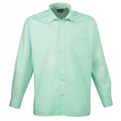 Camicie Men's Long Sleeve Poplin Shirt colore aqua taglia 3XL