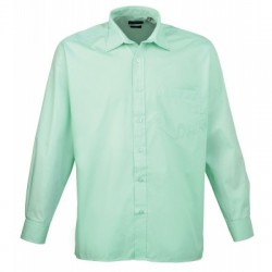 Camicie Men's Long Sleeve Poplin Shirt colore aqua taglia 4XL