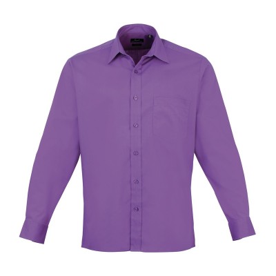 Camicie Men's Long Sleeve Poplin Shirt colore rich violet taglia 4XL