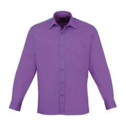 Camicie Men's Long Sleeve Poplin Shirt colore rich violet taglia 4XL