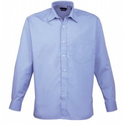 Camicie Men's Long Sleeve Poplin Shirt colore mid blue taglia 4XL