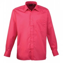 Camicie Men's Long Sleeve Poplin Shirt colore hot pink taglia 3XL