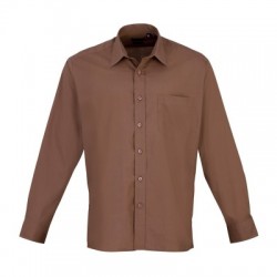 Camicie Men's Long Sleeve Poplin Shirt colore mocha taglia 3XL