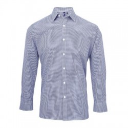 Camicie Men's Long Sleeve Microcheck Gingham Shirt 2