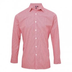Camicie Men's Long Sleeve Microcheck Gingham Shirt 2