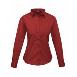 Camicie Poplin Long Sleeve Blouse colore burgundy taglia XL