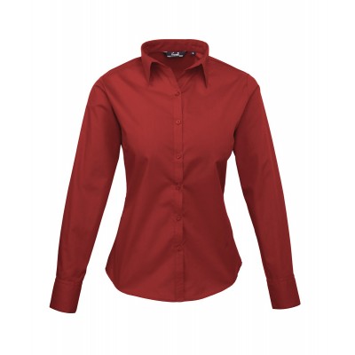 Camicie Poplin Long Sleeve Blouse colore burgundy taglia XXL