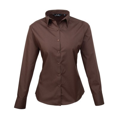 Camicie Poplin Long Sleeve Blouse colore brown taglia L