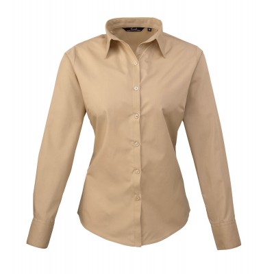 Camicie Poplin Long Sleeve Blouse colore khaki taglia 3XL