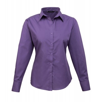 Camicie Poplin Long Sleeve Blouse colore purple taglia XL