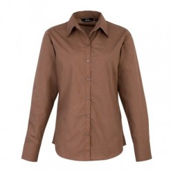 Camicie Poplin Long Sleeve Blouse colore mocha taglia S