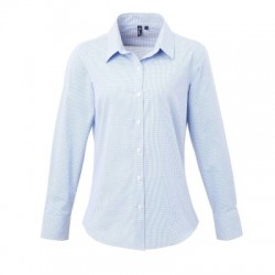 Camicie Ladies' Long Sleeve Microcheck Gingham Shirt 2