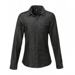 Camicie Ladies' Jeans Stitch Denim Shirt 2