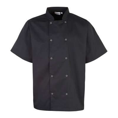 Ho.Re.Ca. Studded Front Shorts Sleeve Chef's Jacket colore black taglia L