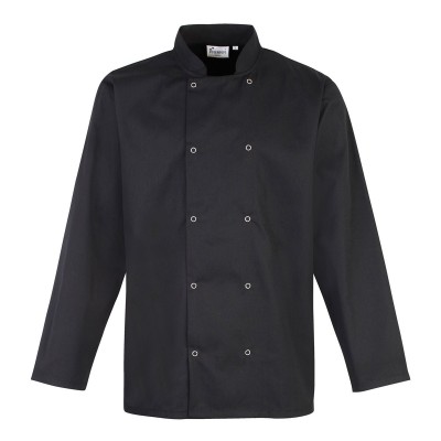 Ho.Re.Ca. Long Sleeve Press Stud Chef's Jacket colore black taglia L