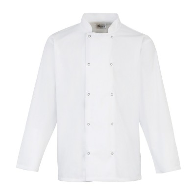 Ho.Re.Ca. Long Sleeve Press Stud Chef's Jacket colore white taglia XS