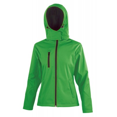 Soft shell Womens TX Performance Hooded Softshell Jacket colore vivid green