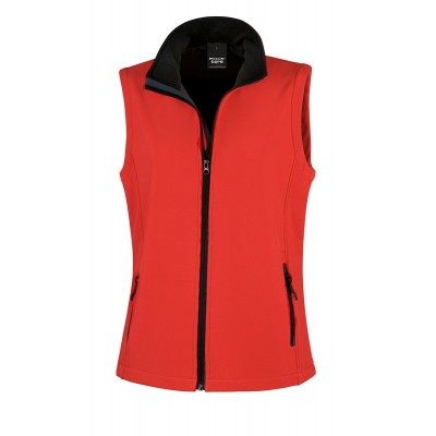 Soft shell Womens Printable Softshell Bodywarmer colore red