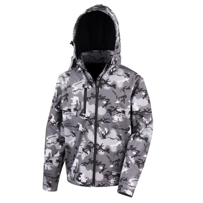 Soft shell Camo TX Performance Hooded Softshell Jacket colore camo charcoal taglia XS