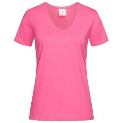 T-Shirt Classic-T V-Neck colore sweet pink taglia S