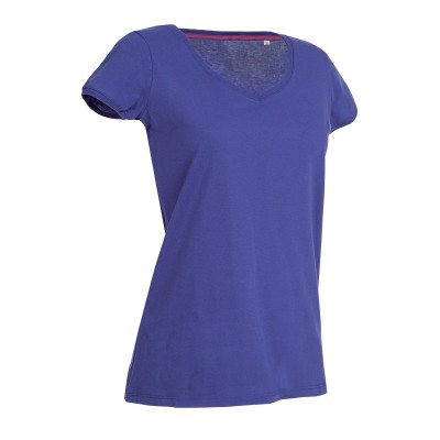 T-Shirt Megan V-Neck colore deep lilac taglia S
