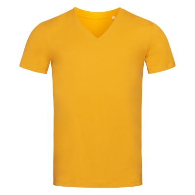 T-Shirt James Organic V-Neck colore indian yellow taglia S