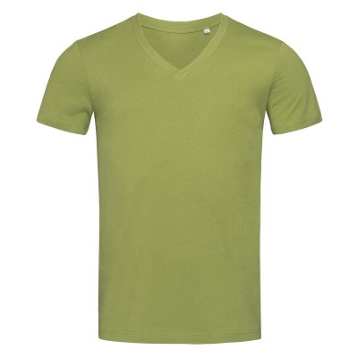 T-Shirt James Organic V-Neck colore earth green taglia S