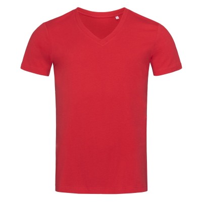 T-Shirt James Organic V-Neck colore pepper red taglia S