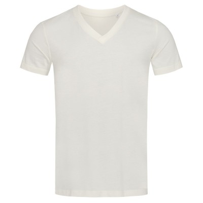 T-Shirt James Organic V-Neck colore winter white taglia S