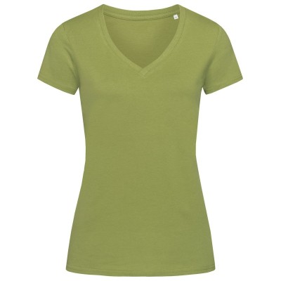 T-Shirt Janet Organic V-Neck colore earth green taglia S