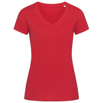 T-Shirt Janet Organic V-Neck colore pepper red taglia S