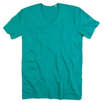 T-Shirt Shawn Slub V-Neck colore bahama green taglia S