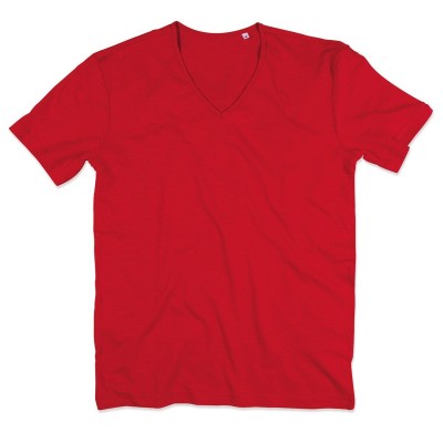 T-Shirt Shawn Slub V-Neck colore crimson red taglia S