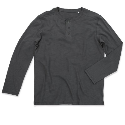 T-Shirt Shawn Henley Long Sleeve colore slate grey taglia S