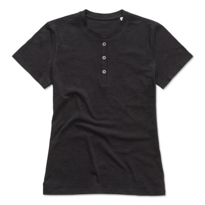 T-Shirt Sharon Henley T-shirt colore black opal taglia S